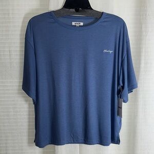 Hurley XL Crew Short Sleeve Infinity Blue Soft Ribbed Stretch Sleep Lounge Top